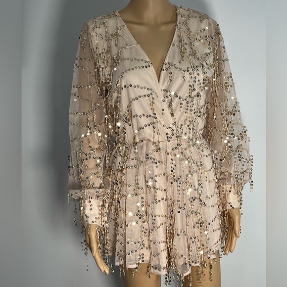 Pants - Champagne Gold Sequin Romper